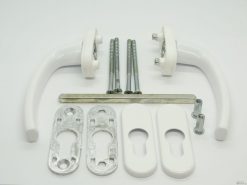 Balkónová kľučka MTS obojstranná BIELA s rozetou