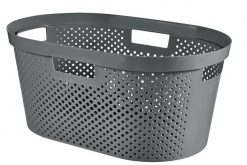 Kôš Curver® INFINITY RECYCLED 40L, antracit, 59x39x27 cm, na bielizeň, prádlo vsetkopreokna.sk